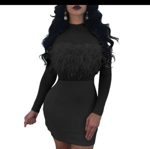 Black Feather Dress